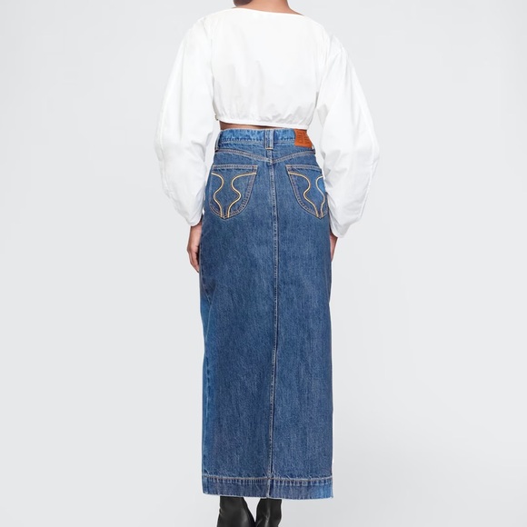 Gap × Cult Gaia Asymmetrical Denim Maxi Skirt - Picture 3 of 3